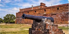 Cannon at historic Fort Gaines